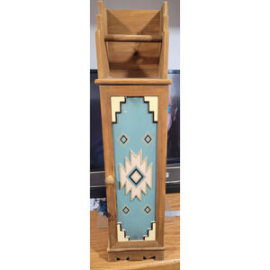 South Western Wood Toilet Paper Holder tower